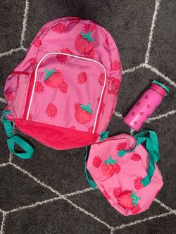 Cat & Jack backpack set, lunch pail, water bottle
