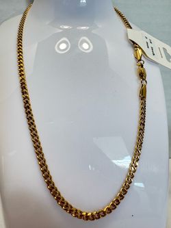 NEW 16" Gold Curb Cuban Chain Necklace 3mm Stainless Steel - Tarnish Free Waterproof
