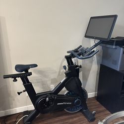 Myx Fitness Stationary Bike + Mat + Dumbbells + Yoga/Workout Mat – Like New