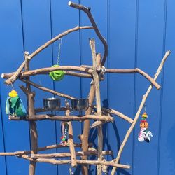 African Grey - Amazon Parrot Perch Tree .., Artsy N Rustic - A great Look With Lots Of Birdee Love ❤️