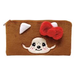 Monchhichi Plush Pencil Pouch with Hello Kitty Bow – Kawaii Sanrio-Inspired Case
