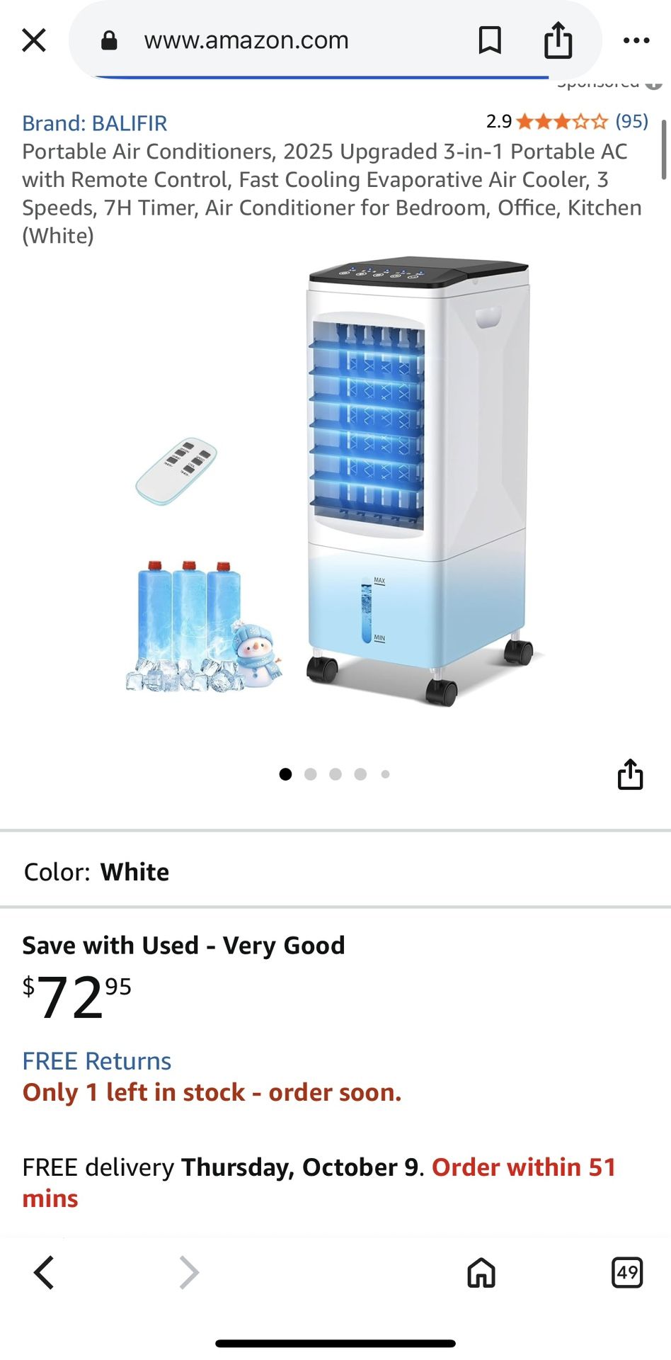 Portable Air Conditioners, 2025 Upgraded 3-in-1 Portable AC with Remote Contro