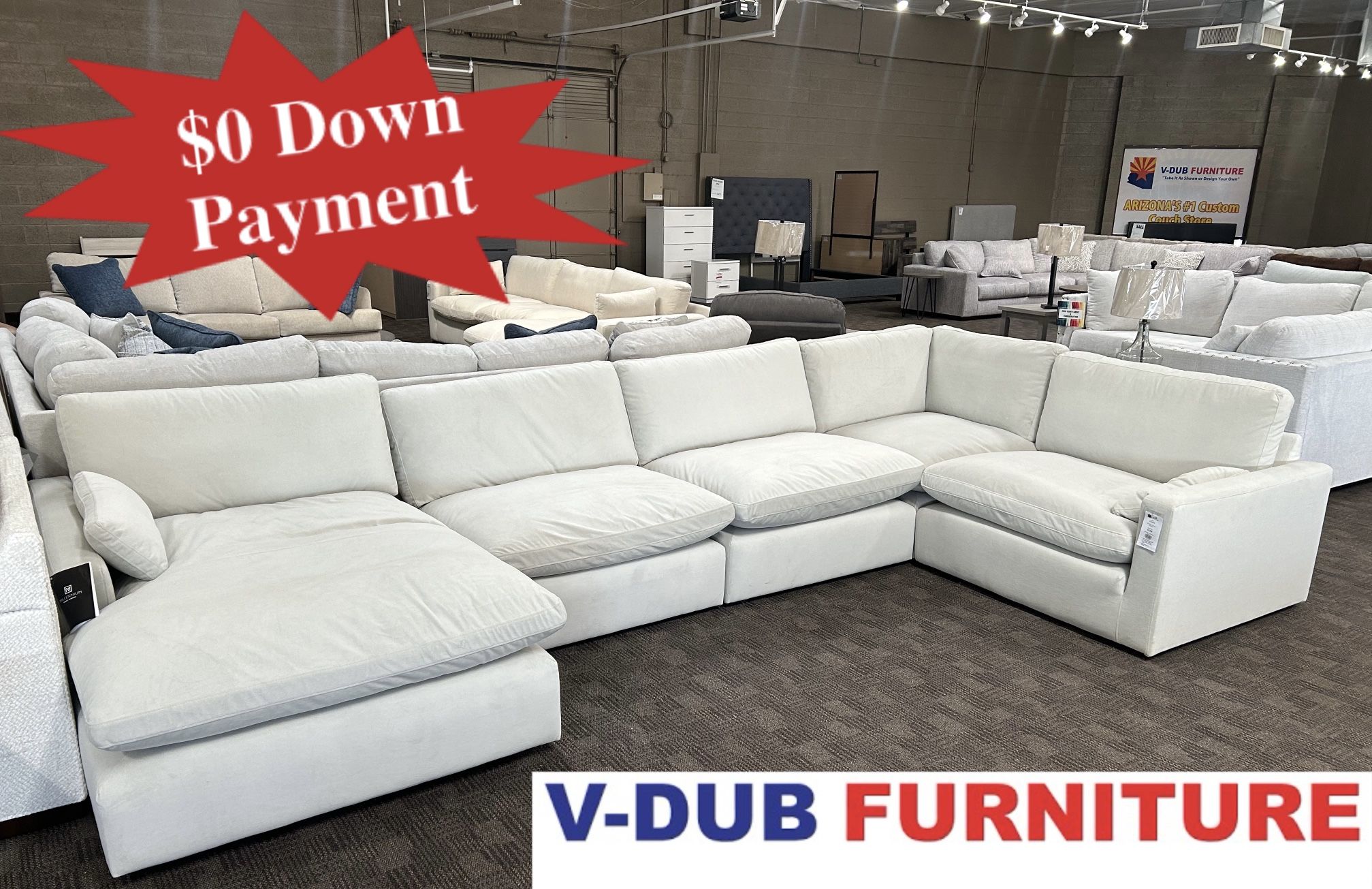 Cream Beige Cloud Feather Sectional