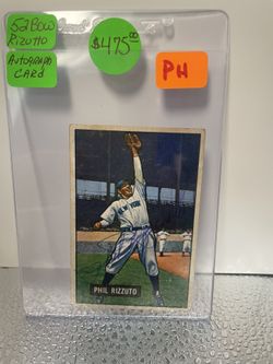 1952 Bowman Signed Card, Phil Rizutto, Number 26,