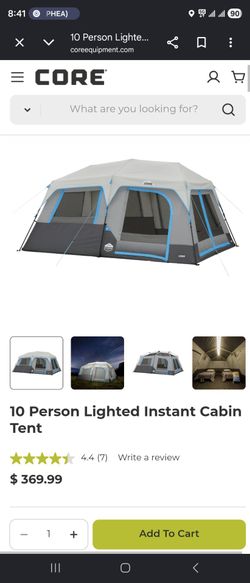 CORE 10 Person Lighted Instant Cabin Tent