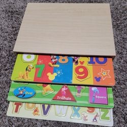 Disney Wood Puzzles With Storage