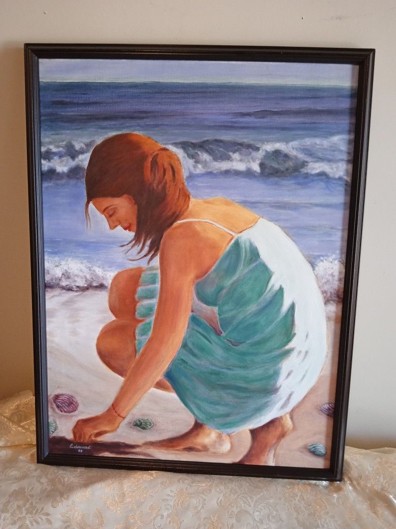 OIL PAINTING ON CANVAS SIGNED EXCELLENT PRE-OWNED CONDITION 25" X 19" $50.00