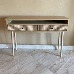 console table with doors natural oak