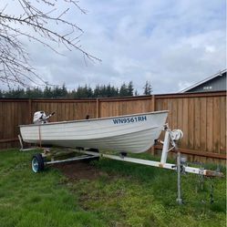 Boat And Trail With Motor