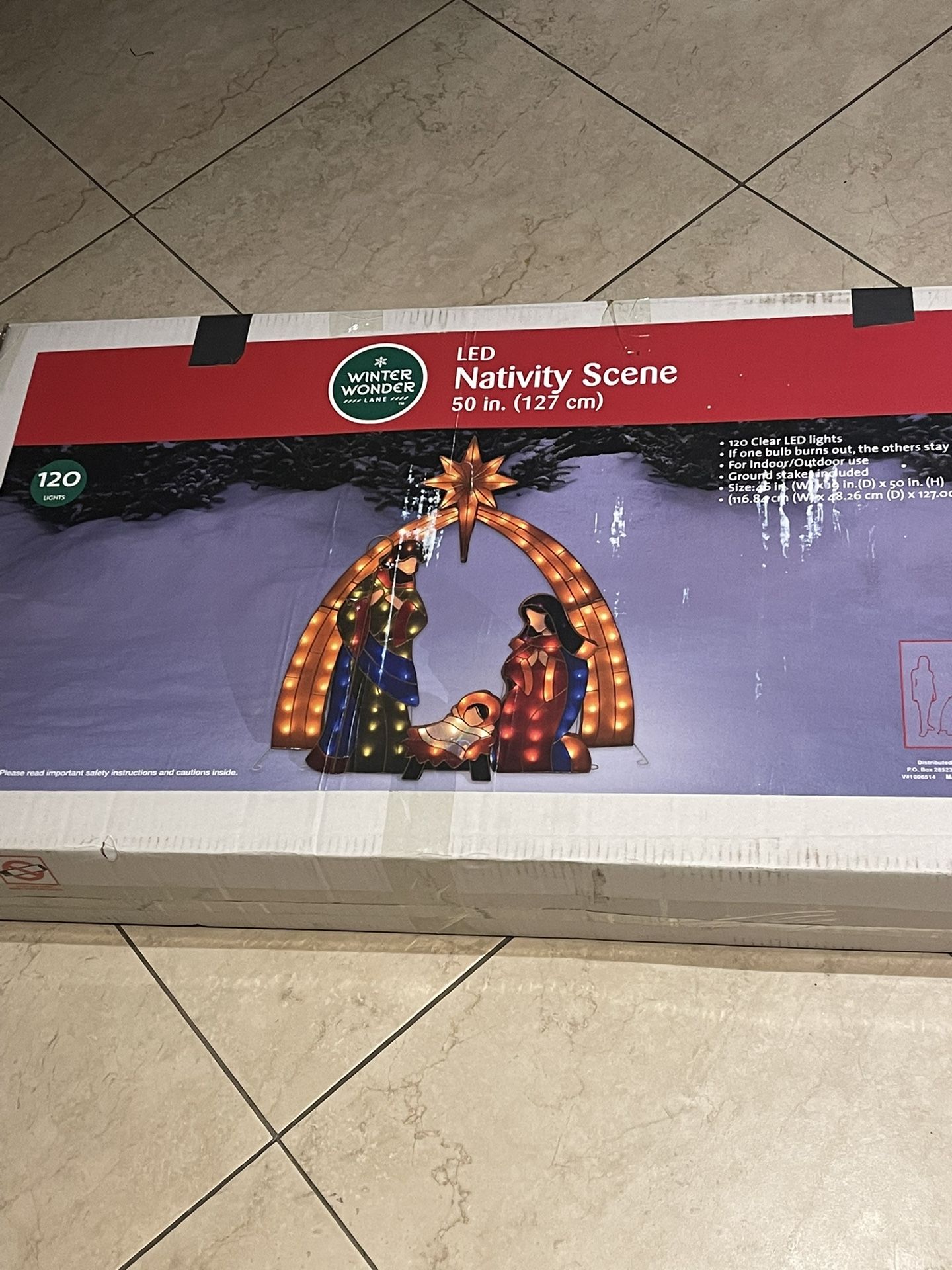 Christmas Outdoor Decor LED 120 Lights NATIVITY SCENE