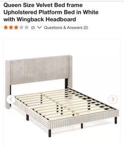 Queen Size Velvet Bed frame