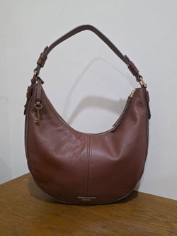 Like New! Fossil hobo brown Pebbled Leather Shoulder Bag