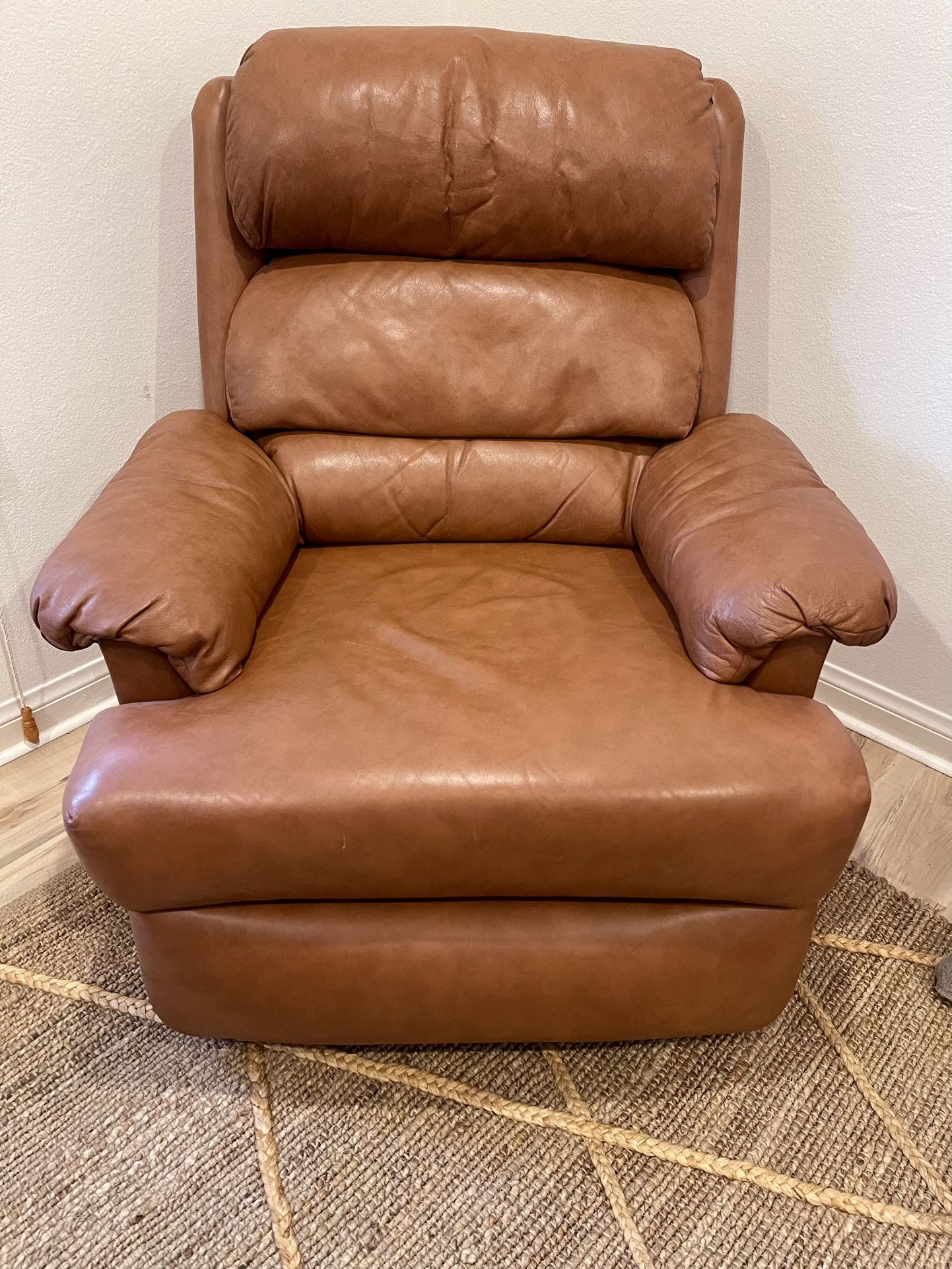 Genuine Leather Wall Hugging Recliner