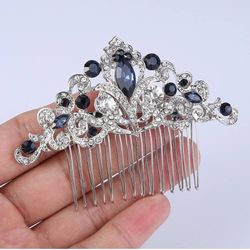 Hair Piece - Blue and Crystal