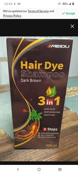 Hair dye shampoo  color brown.