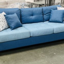 !!!!New!! 81” Blue Sofa, 3-Seater Sofa, Couch, Small Living Room Sofa, Small Couch, Game Room Couch