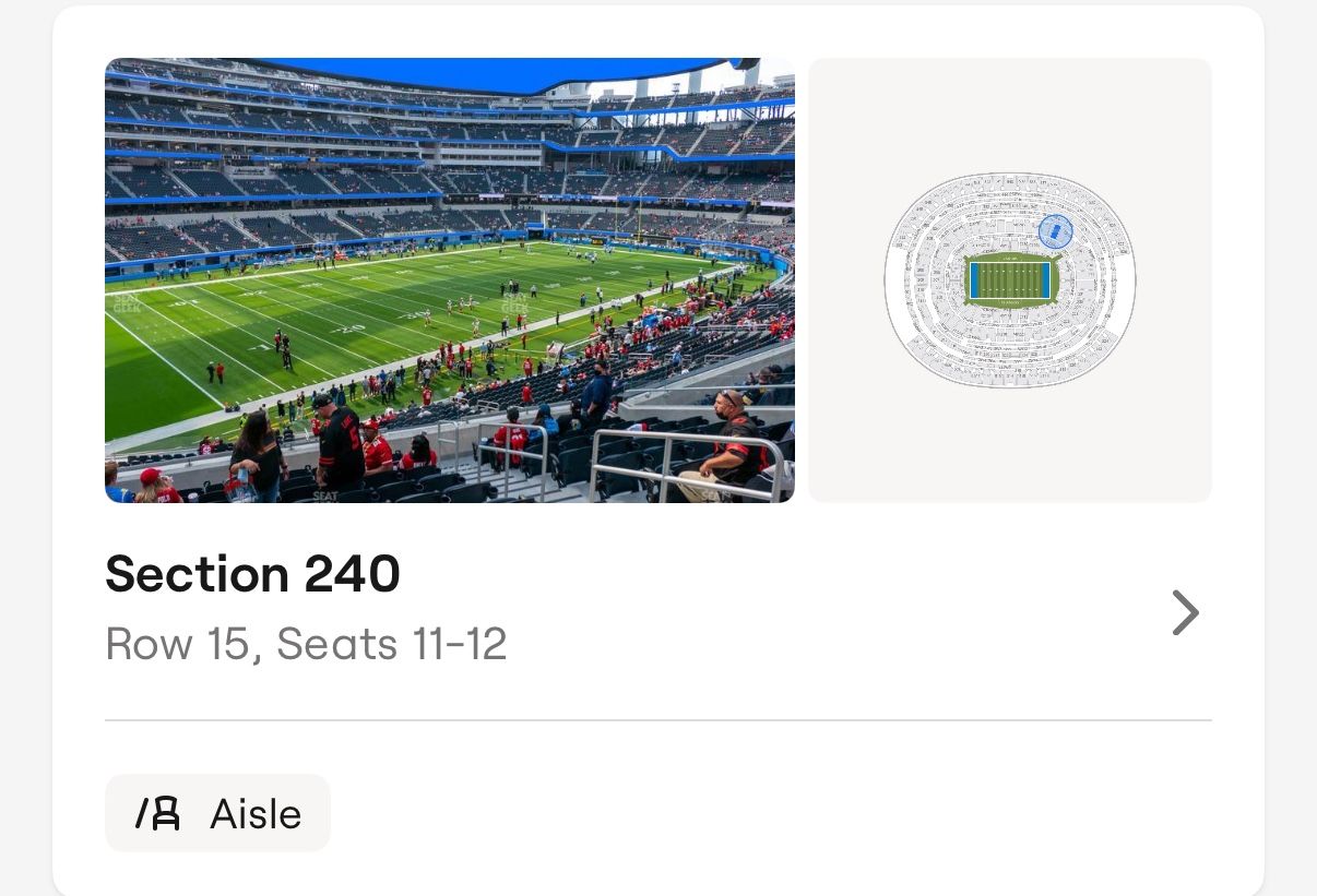 2 Eagles Chargers Tickets 