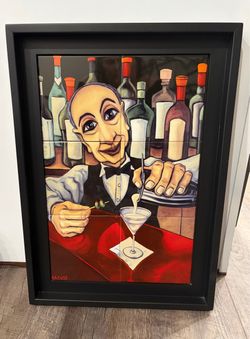 Vintage "Frank" the bartender by Will Rafuse tiled wall art picture decoration Empire Art