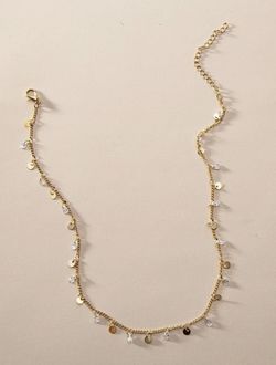 New gold plated dangle charm necklace