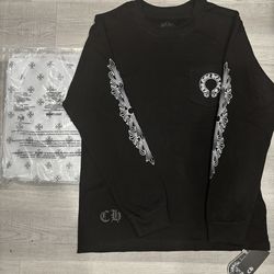Black/white Chrome Heart Long Sleeve