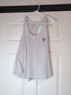 Large Victoria's Secret Striped Racerback Love Tank Top