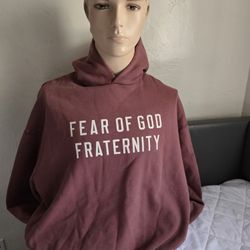 Fear Of God Essentials Heavy Fleece Hoodie Crimson Size M