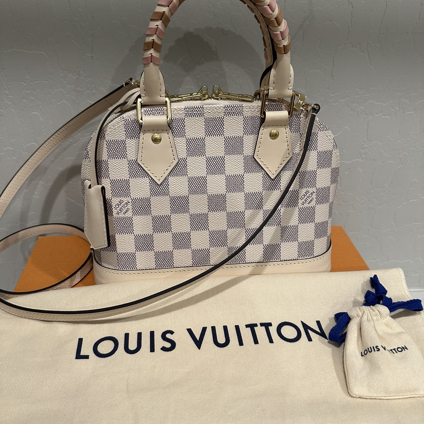 Louis Vuitton Alma BB Damier Azur Braided Handle - LVLENKA Luxury