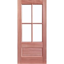 NEW 36" x 80" 4 Lites Unfinished Mahogany Front Door