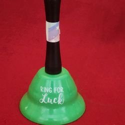 New 5.1" Sentiment Hand Held Service Bell 2.875 Inch Diameter - Ring for Luck
