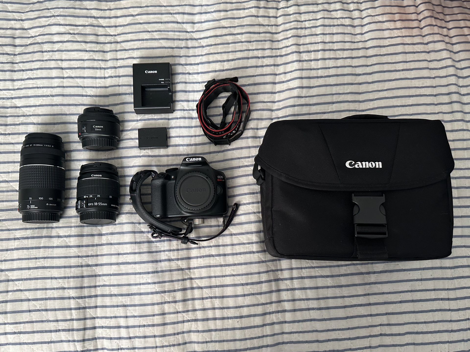 Canon Rebel T6 + 3 Lenses