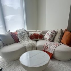 Curved couch white