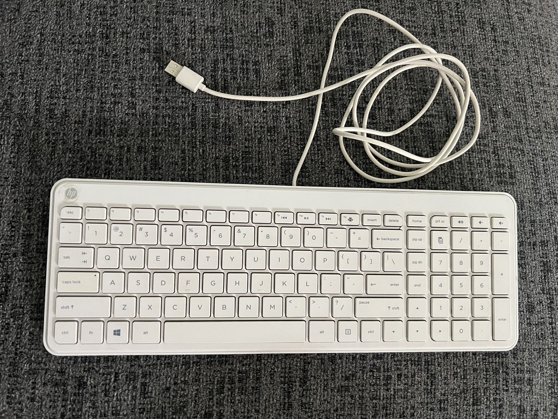 HP USB Wired Keyboard White