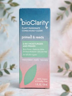 bioClarity Primed & Ready 2-in-1 Moisturizer and Primer 1 fl oz Vegan NEW Sealed