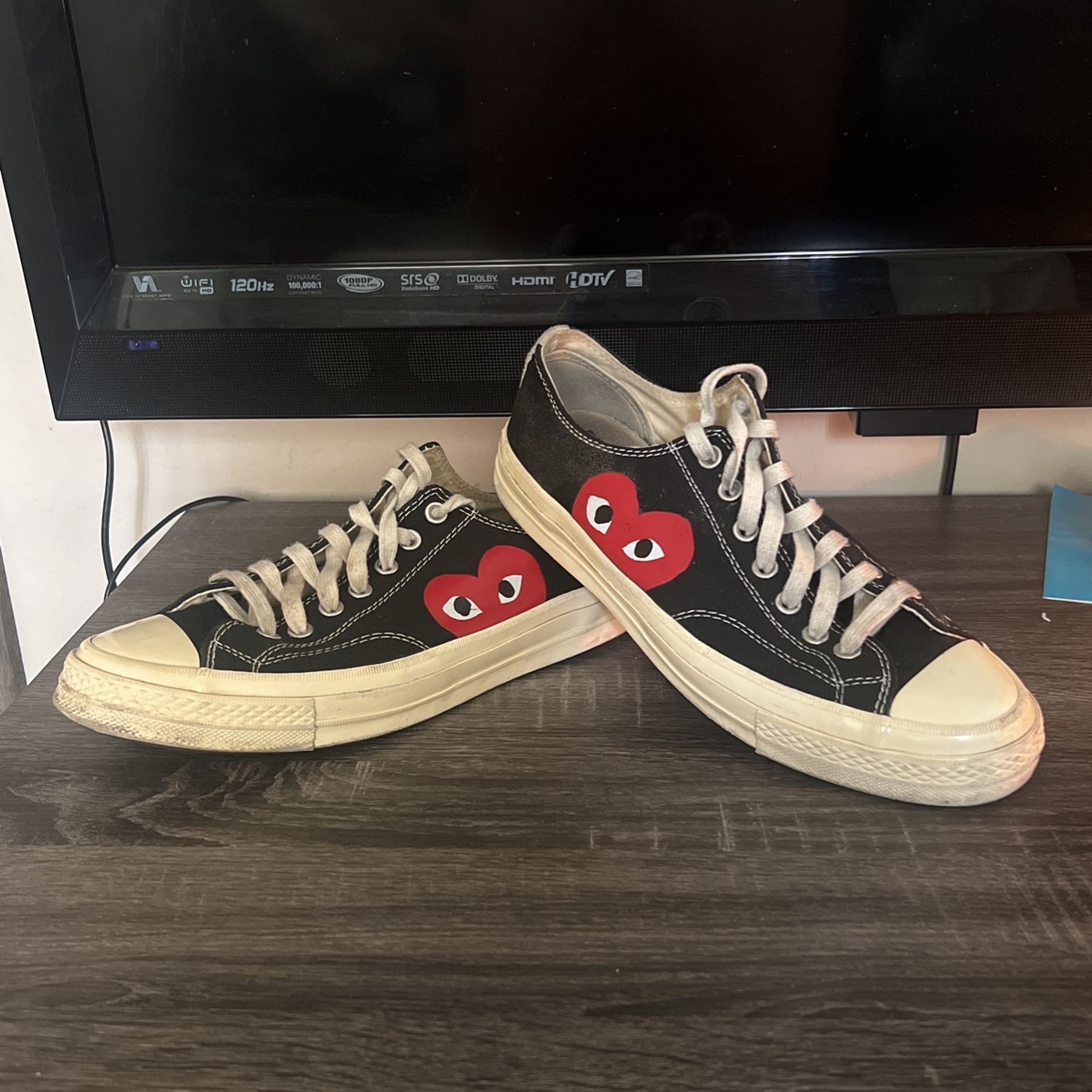 CDG Black Converse, 9.5