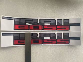 PAIR - Silverado TRAIL BOSS decals bed side stickers graphic gray black FG6A5