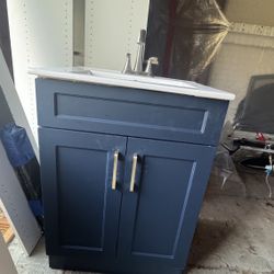 Bathroom Vanity w/ Sink & Faucet – Like New