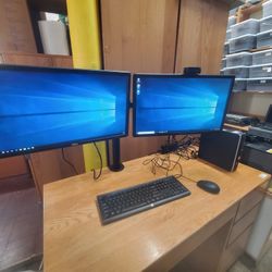 Complete Computer Set With 2 Dell 21 INCH Monitors