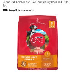 Purina ONE Chicken and Rice Formula Dry Dog Food - 8 lb. Bag