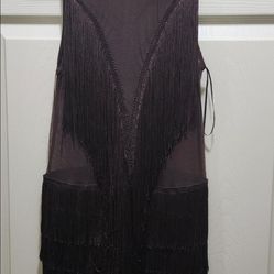 Brown Fringe Romper