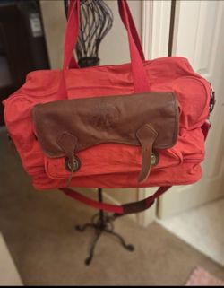 Vintage Marlboro Country Store Travel Duffle Bag Red w/ Shoulder Strap