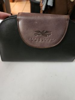Gently Used Vintage Perry Ellis America Leather Check Book/Clutch Wallet