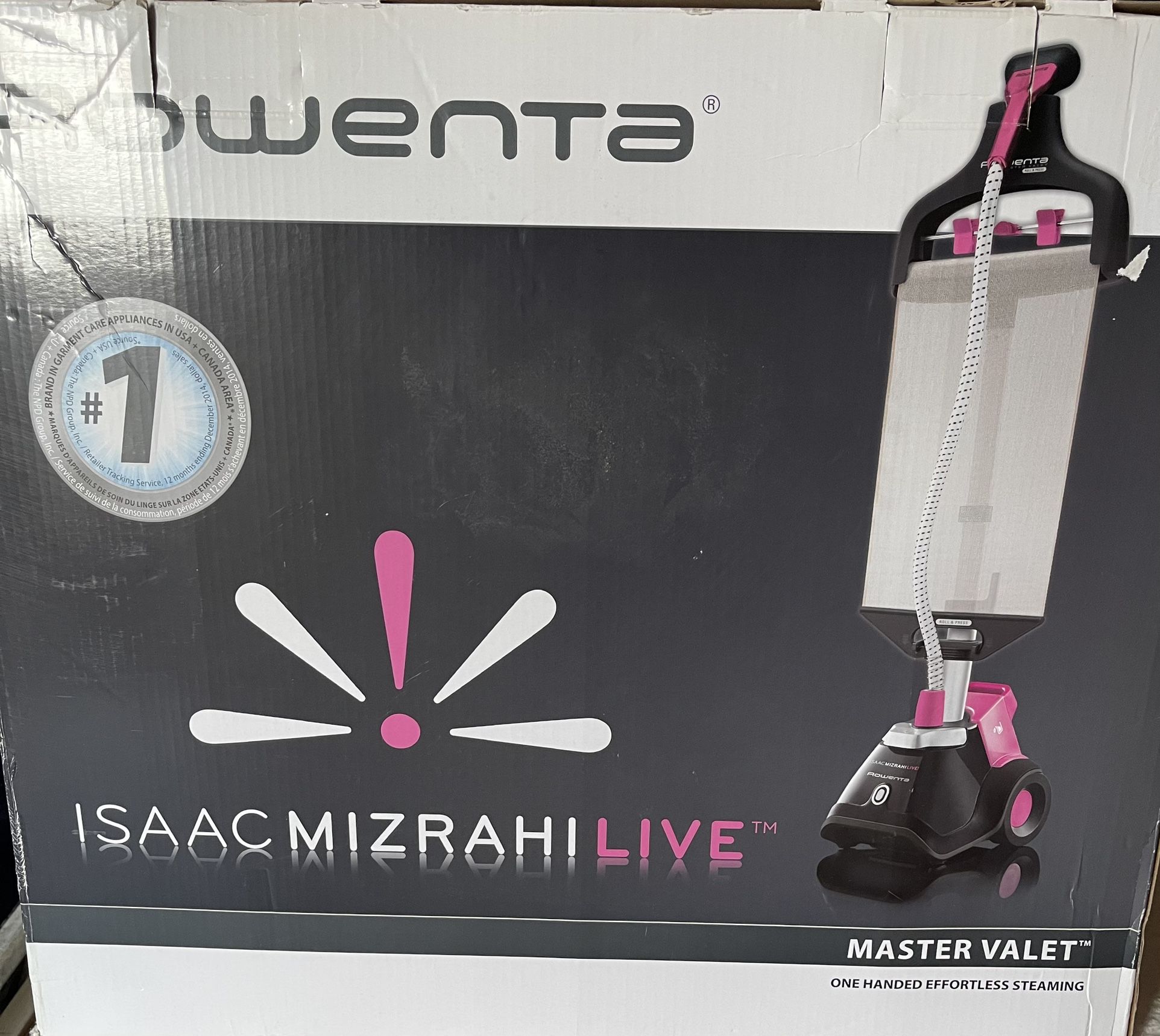 (IF IT’S LISTED, IT’S AVAILABLE.) $100 Rowenta Isaac Mizrahi Live Master Valet One-Handed Garment Steamer.  