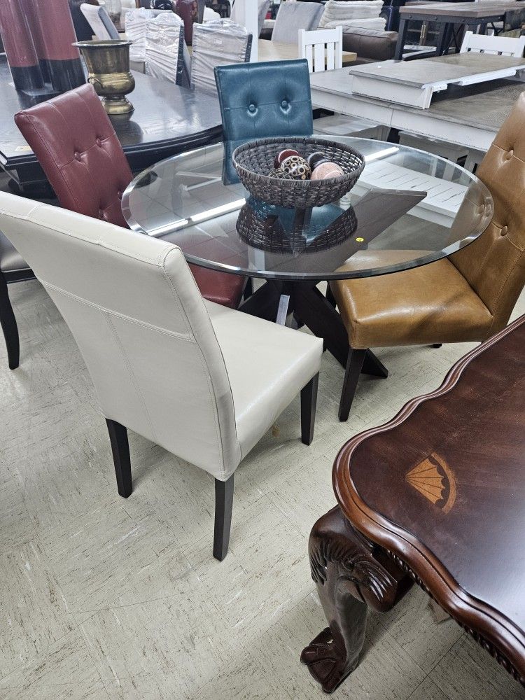 Nice Dining Table Set With Colorful Chairs