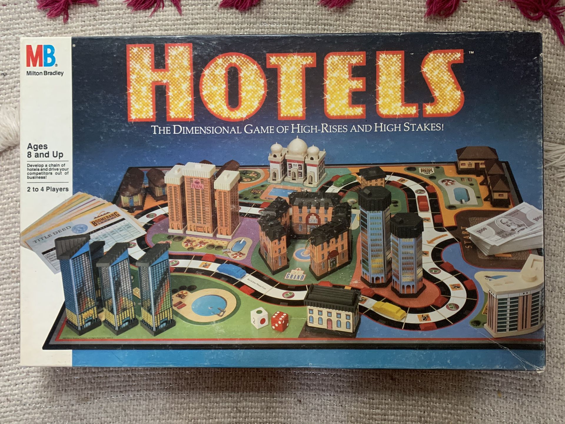 Hotels Board Game Milton Bradley