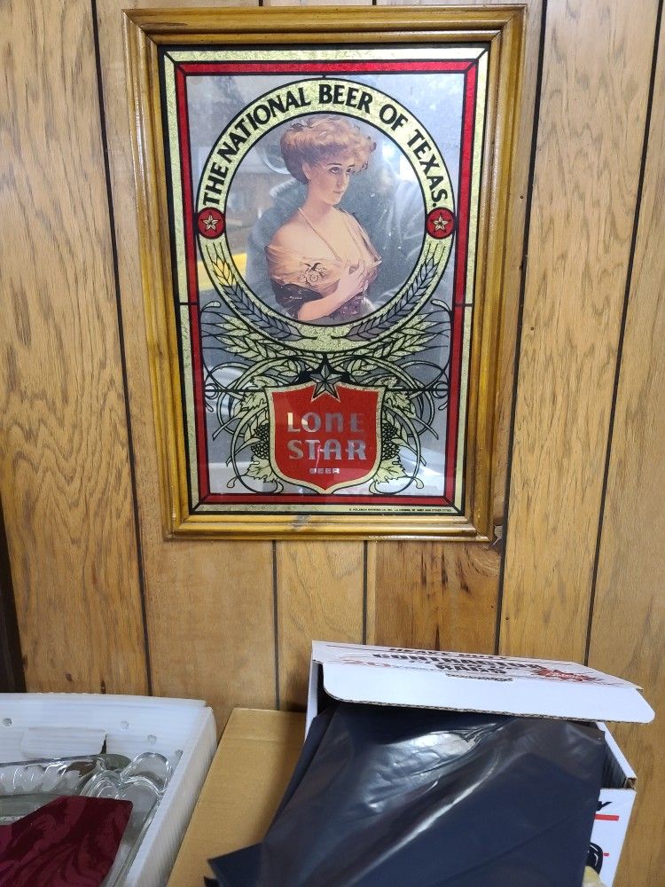 Vintage Lone Star Beer Mirror/Ad/Sign