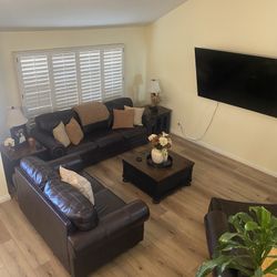 Ashley Furniture Leather  Living Room Set
