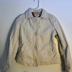 American Eagle Cream Cotton Denim Jacket Size S/P