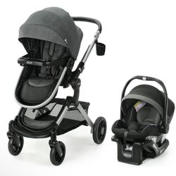 Graco Modes Nest Travel System, 3-in1 Modular Carseat Stroller Combo, Adjustable Slide2Me Infant Car Seat Carrier to Toddler Stroller, Includes the Sn