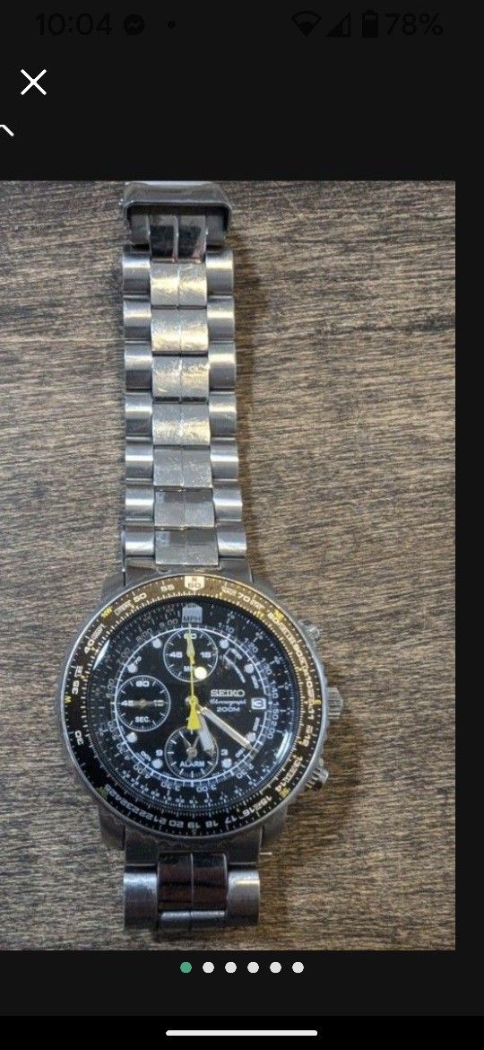 Seiko SNA 411 Flight Master Chronograph Watch