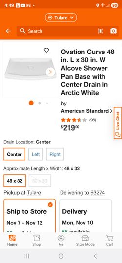 Shower Pan 48 Inch NEW